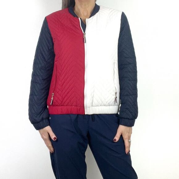 Tommy Hilfiger Jacket Coat Quilted Color Block Stadium Streetwear Unisex Retro - Picture 3 of 8